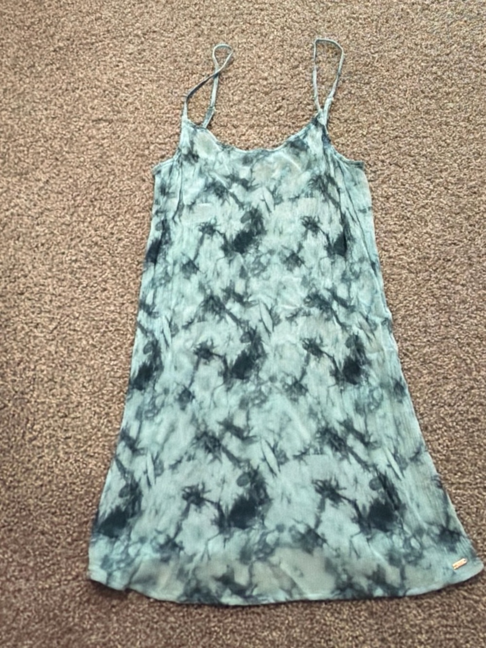 PINK Victoria's Secret Teal and Black Tie-Dye Slip Coverup